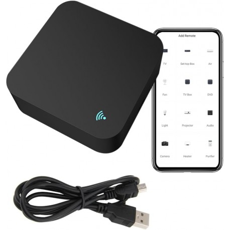 Controlo Remoto Universal Wi-Fi Infravermelhos IR Tuya Smart Compatível Alexa Google - Preto