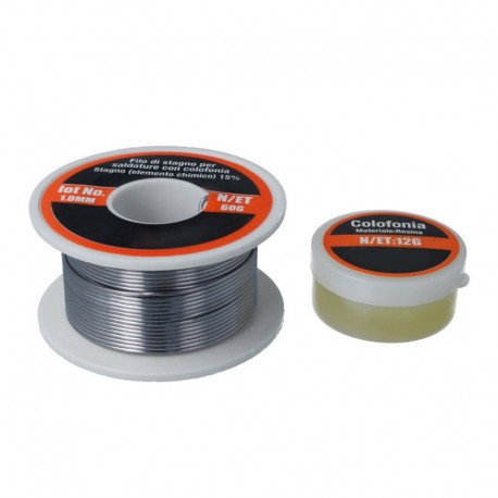 Fio de Solda 1mm 60g Sem Chumbo com Pasta Flussante de Soldadura 12g