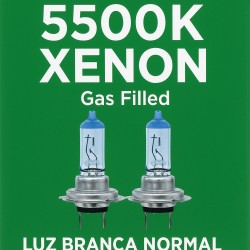 Conjunto 2 Lâmpadas Halógenas Xenon 5500K Luz Branca Normal para Automóvel