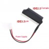 Adaptador IDE 2.5 para 3.5 polegadas com cabo de alimentação 44 pinos para 40 pinos para disco portátil e PC