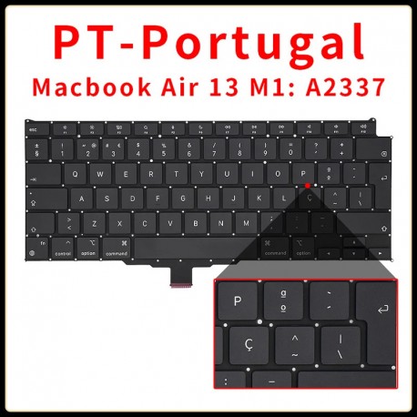 Teclado A2337 M1 para MacBook Air 13 Polegadas Layout Português PT