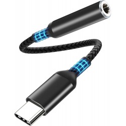 Adaptador USB-C para Jack 3,5 mm com Chip DAC Compatível com iPhone 15 Pro Max, Galaxy S24, Pixel 8 e mais