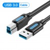 Cabo USB 3.0 de Alta Velocidade 2 m para Impressoras e Scanners Compatível com Canon, Epson, HP, ZJiang, DAC