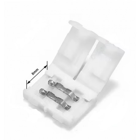 Conjunto 5x Conectores LED 2 Pinos 8 mm para Fitas LED Sem Necessidade de Solda