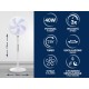 Ventoinha de Pé Silenciosa P206VEN131 com Controlo Remoto 45 cm 5 Pás Temporizador 40 W Branco