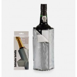 Arrefecedor de Garrafas com Gel Reutilizável para Vinho ou Espumante - Prateado 31x18 cm