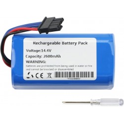 Bateria 14.4V 2600mAh Li-ion para Robô Aspirador 360 C50, TCL S1 S15 S18, Formate E-550G W - Substituição