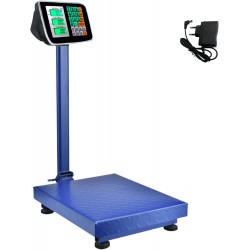 Balança Digital Industrial Dobrável com Plataforma de Aço 150 kg com Ecrã LCD e Bateria Recarregável