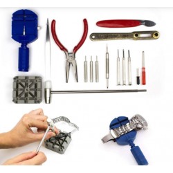 Kit de Ferramentas para Reparação de Relógios com 16 Peças para Pulseiras e Abertura de Tampa