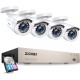 Kit Vigilância ZOSI com 4 Câmaras 1080P, DVR 8 Canais, Visão Noturna, Alerta Movimento e Disco 2TB