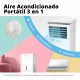 Ar condicionado portátil Cecotec ForceClima 7100 Soundless 7000 BTU 4 modos 2 velocidades LED com kit de janela