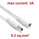 Cabo de Extensão DC 10 Metros 5.5mm x 2.1mm Macho para Fêmea 5V a 24V até 5A Branco