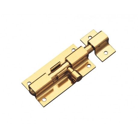 Fecho tipo culatra em aço bicromatado para portas e janelas 80x35mm com botão de bloqueio