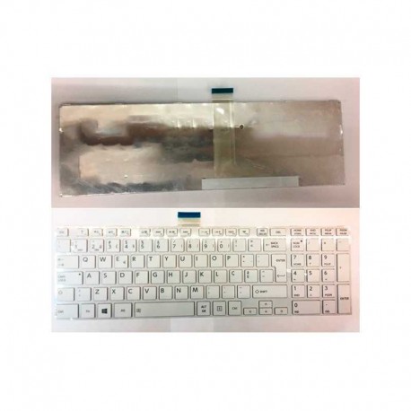 Teclado branco compatível Toshiba Satellite L850 C850 L950 L955 C855 com layout espanhol