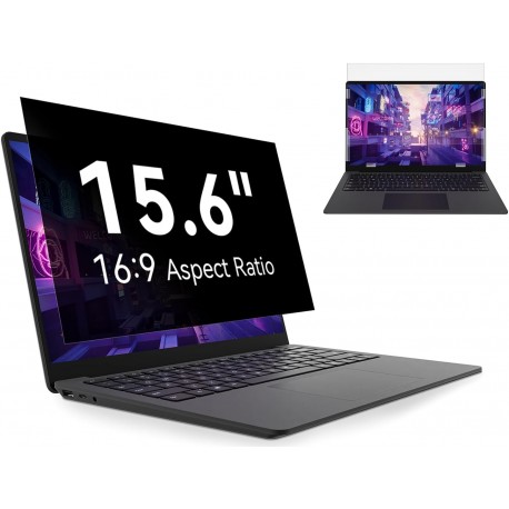Filtro de Privacidade 15.6 Polegadas 16:9 Anti-Reflexo Anti-Luz Azul Compatível com Lenovo HP Dell Acer Asus