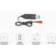 Carregador USB com conector JST para baterias 3.7V LiPo e 3.6V NiMH NiCD compatível com brinquedos RC