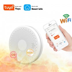 Detector Inteligente Wi-Fi de Fumo e Monóxido de Carbono 2 em 1 Compatível com Tuya e Smart Life