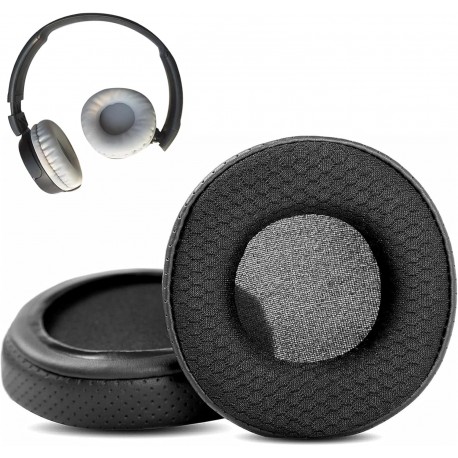 Almofadas de Substituição Compatíveis com Auscultadores JVC HA-D710 em Tecido e Couro com Espuma de Memória