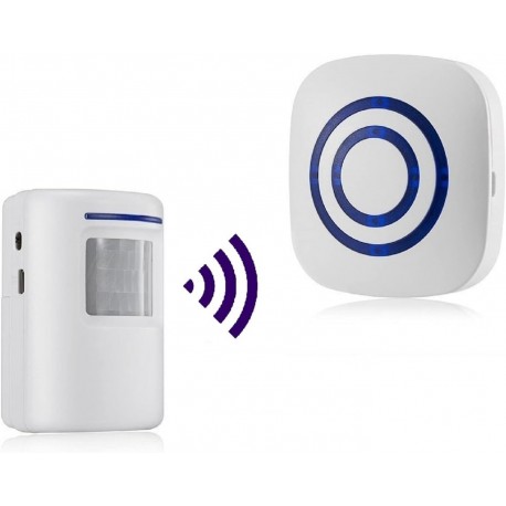 Campainha sem Fios com Sensor de Movimento PIR Infravermelho para Lojas e Casas