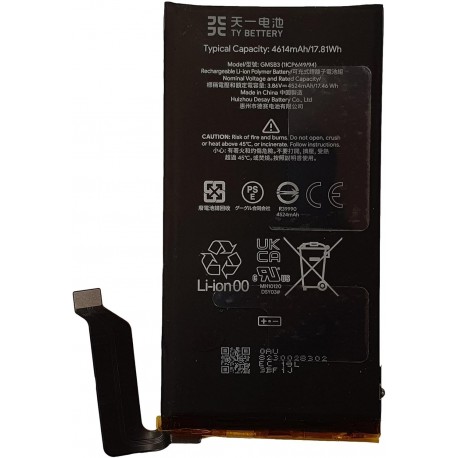 Bateria de substituição GMSB3 para Google Pixel 6 4614mAh 3.86V com fita adesiva incluída
