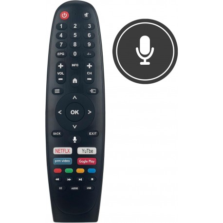 Comando Substituição com Voz para Caixun BLAUPUNKT Estar SANSUI Android TV 32 Polegadas Smart LED