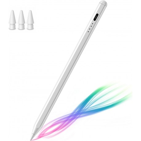 Caneta compatível SD-3433 para iPad com recarga rápida, rejeição de palma, indicador LED e 3 pontas extra