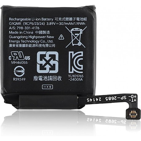 Bateria de Substituição G1QME para Google Pixel Watch 3 com Capacidade de 307 mAh