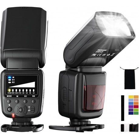 Flash Speedlite Photoolex FK300 compatível com Canon, Nikon, Sony, Panasonic, Olympus, Fujifilm e Pentax