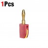Conector banana de 4 mm, 32A, 320V, ligação rápida sem soldadura, cobre com revestimento dourado