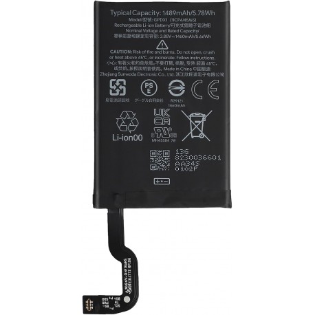 Bateria de substituição GPDX1 1460 mAh compatível com Google Pixel Fold G9FPL com kit de ferramentas