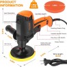 Polidor Automóvel Elétrico 980W 6 Velocidades Variáveis 850 a 3200 RPM com Kit Completo de Esponjas e Acessórios