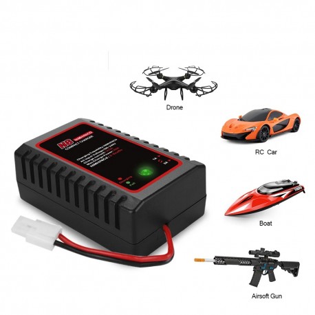 Carregador Compacto N8 para Baterias NiMH e NiCd 100-240V 20W com Corrente de Carga 1A ou 2A