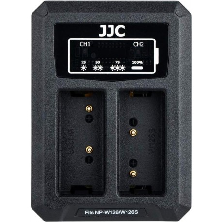 Carregador USB Duplo para Bateria Fujifilm NP-W235 com Indicador LED e Proteção Contra Sobreaquecimento