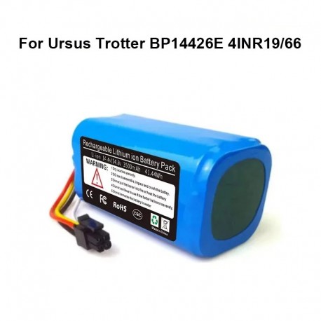 Bateria 14.4V 3500mAh Li-ion para Robot Aspirador Ursus Trotter BP14426E 4INR19/66 Compatível Midea