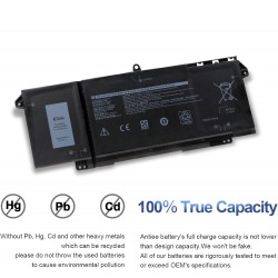 Bateria 7FMXV 63Wh para portátil Dell Latitude 5320 7320 7420 7520 compatível com TN2GY 9JM71 4M1JN 1PP63