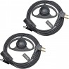 Auricular em forma de D com microfone PTT para rádios Motorola 2 pinos e Hytera compatíveis 2 peças
