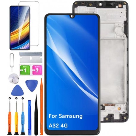 Ecrã LCD TFT para Samsung Galaxy A32 4G A325F A325M A325N preto com moldura kit de reparação completo