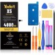 Bateria de substituição 4800mAh para iPhone XS A1920, A2097, A2098 com kit completo de ferramentas