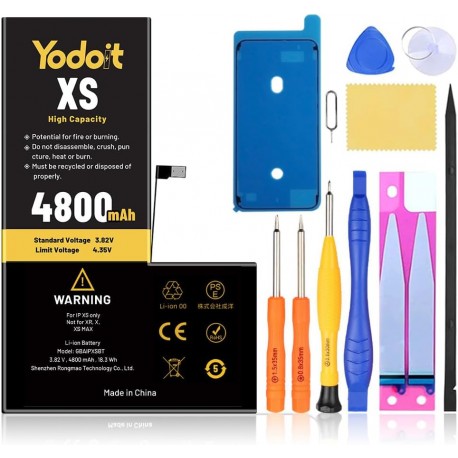 Bateria de substituição 4800mAh para iPhone XS A1920, A2097, A2098 com kit completo de ferramentas