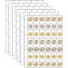 6 Folhas Porta-Moedas para Coleção com 42 Bolsos Cada, Compatível com Pastas de 9 Furos