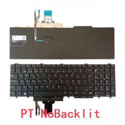 Teclado Português para portátil Dell Precision 7530 7540 7730 7740, sem retroiluminação FRU 02JWKF