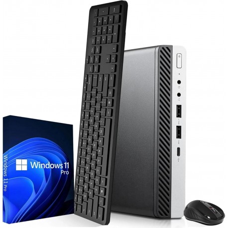 HP ProDesk 600 G3 Mini PC i5 7500, 16GB RAM, 512GB SSD, Windows 11 Pro, WiFi, Bluetooth, teclado e rato (recondicionado)
