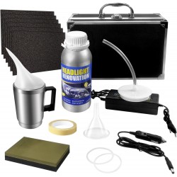 Kit completo de reparação e polimento de faróis de carro com 800 g de solução e acessórios