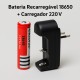 Bateria recarregável 18650 4200mAh com carregador universal 220V