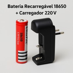 Bateria recarregável 18650 4200mAh com carregador universal 220V