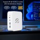 Mini PC FUNYET Alder Lake N95 16GB DDR4 512GB SSD Windows 11 Pro Branco com HDMI, DP e Wi-Fi