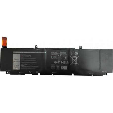 Bateria compatível DELL XPS 17 9700 9710 9720 e Precision 5750 5760 5770, 11.4V 56Wh 4667mAh
