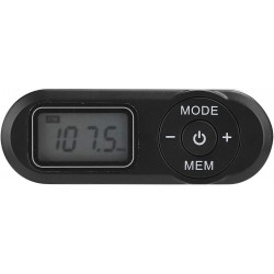 Mini Rádio Portátil Preto FM com Ecrã LCD 1,1, Auriculares e Função de Memória