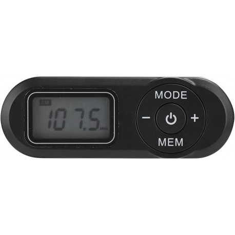 Mini Rádio Portátil Preto FM com Ecrã LCD 1,1, Auriculares e Função de Memória
