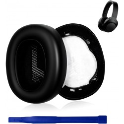 Par de almofadas auriculares pretas compatíveis com JBL E65 Live 650 Live 660 e Duet NC